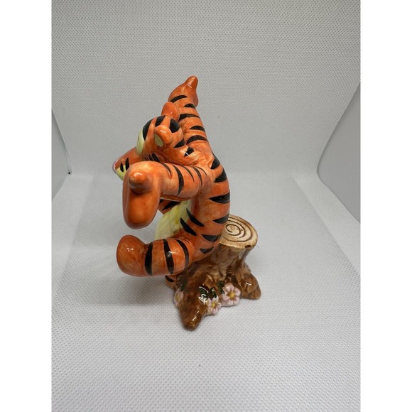 DISNEY  Winnie The Pooh TIgger ON A TREE STUMP  , 4” Tall With Piglet - Picture 3 of 7